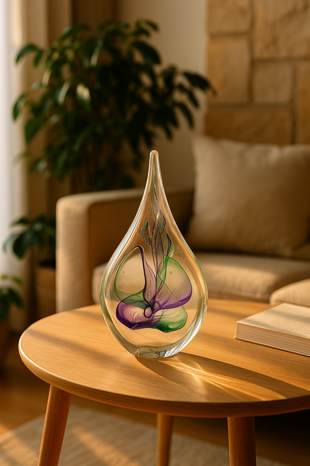 Kryształowy duży przycisk do papieru ozdoba Pastela Violeta