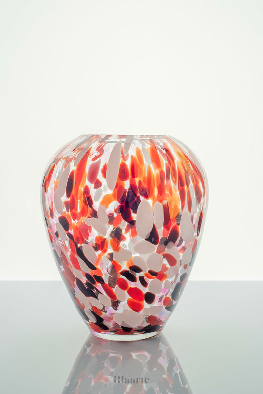 Szklany wysoki wazon dekoracyjny Autunno Cuore