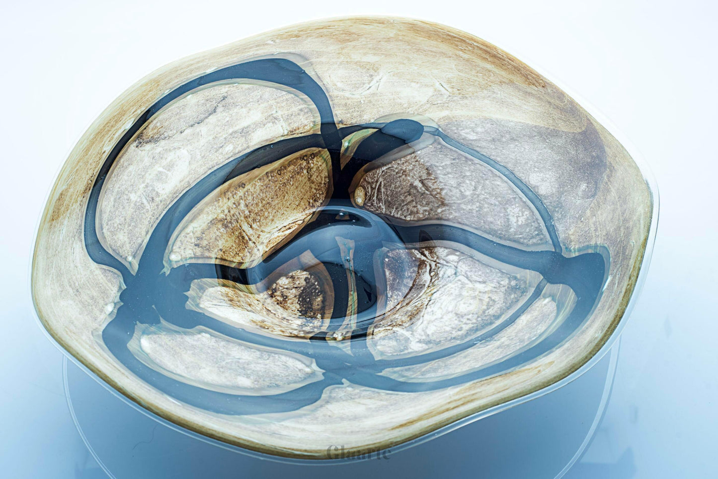 Szklana duża dekoracyjna patera Wanzu - Glaarte