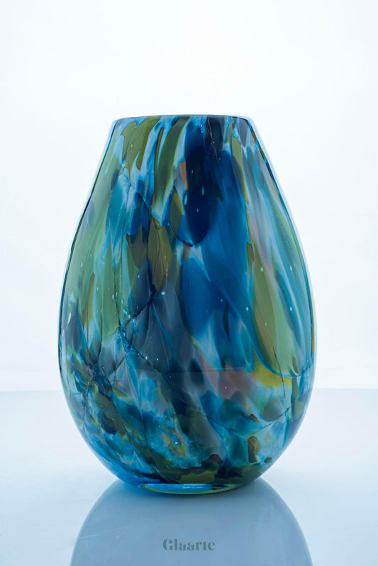 Szklany wysoki wazon dekoracyjny Kori - Glaarte