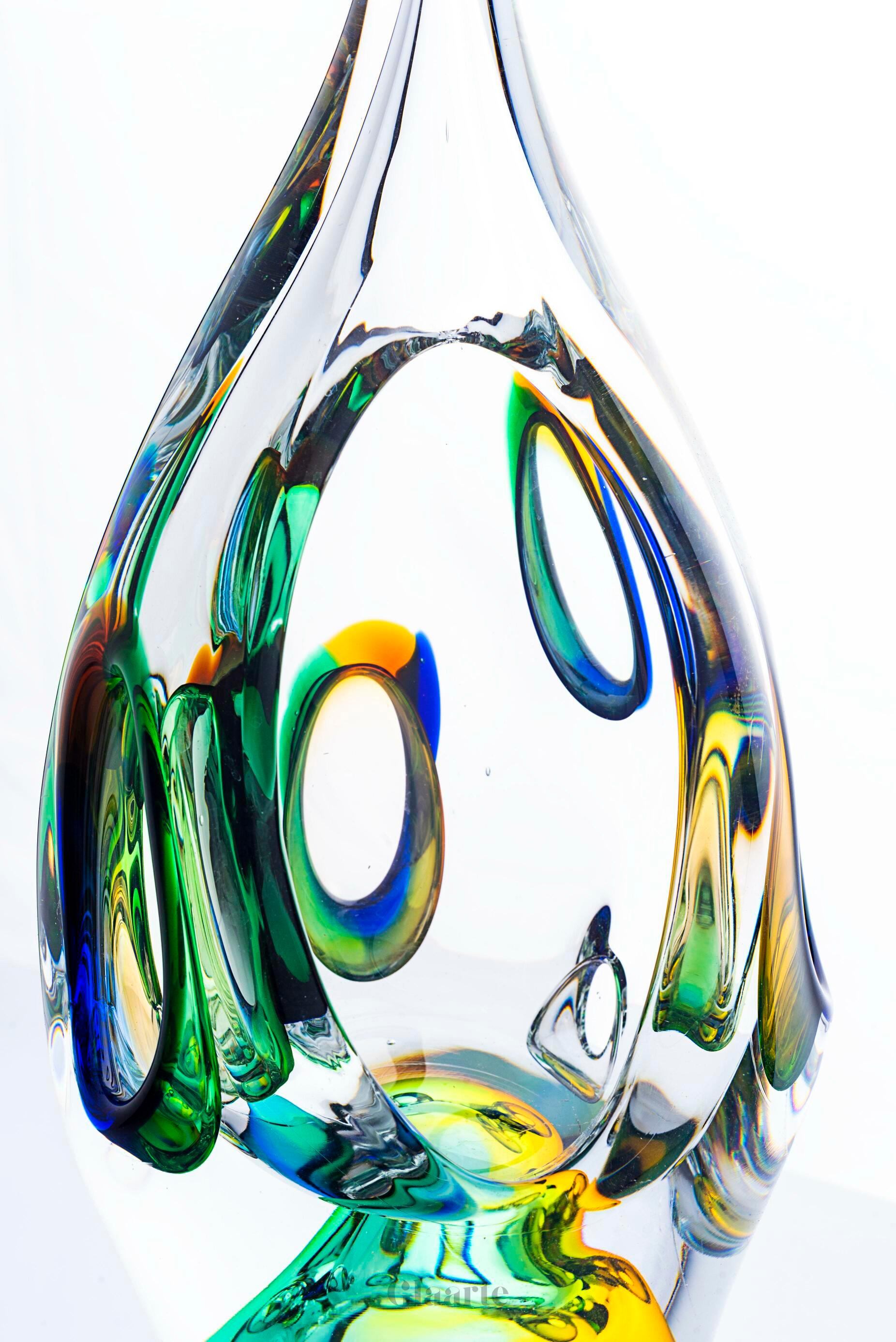 Wysoka kryształowa rzeźba szklana dekoracyjna Alta Luce - Glaarte