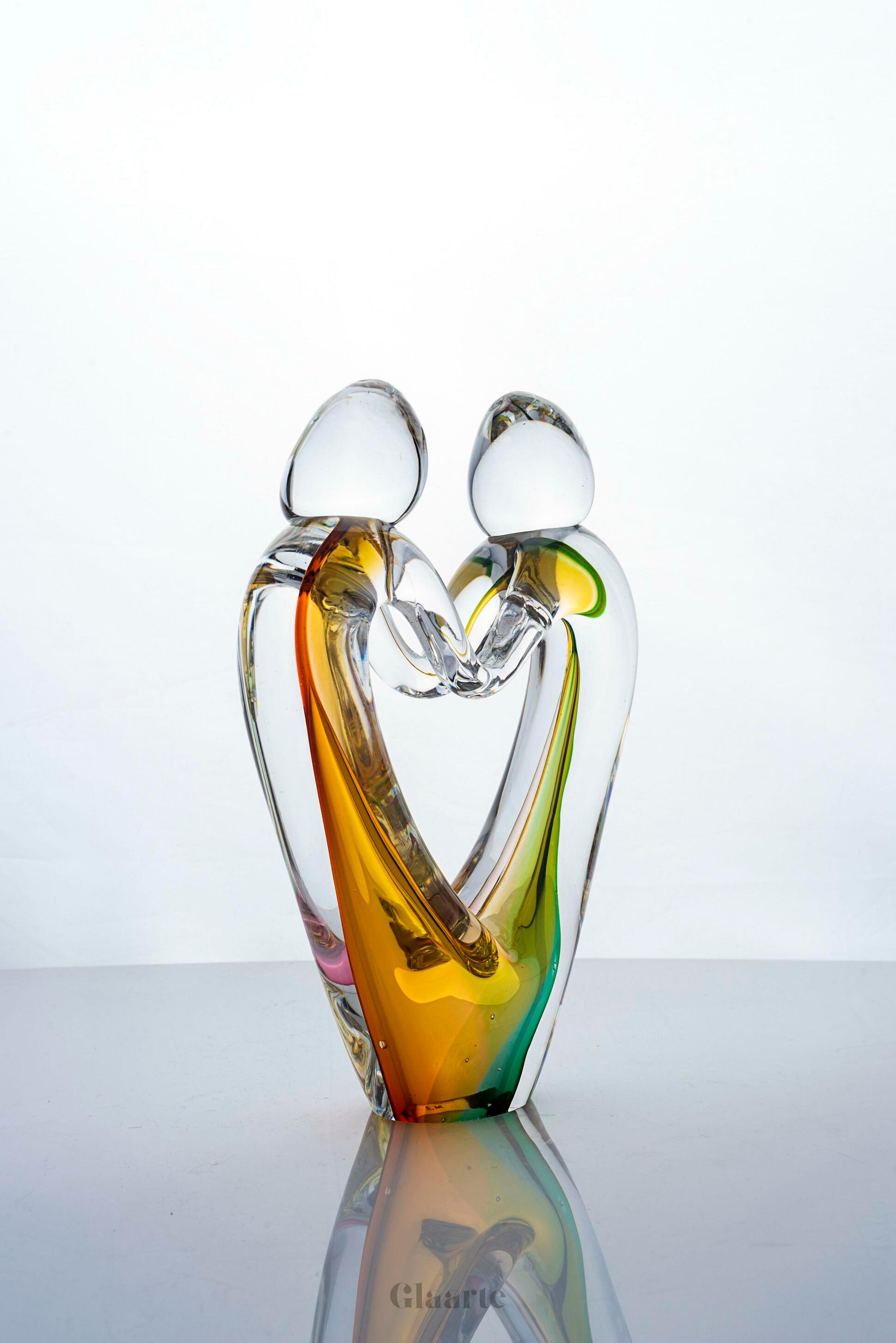 Kryształowa rzeźba szklana dekoracyjna Abrazo de Cristal - Glaarte