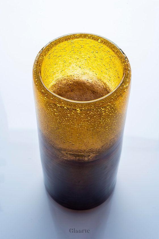 Szklany wazon dekoracyjny prosty Rodillo Gold - Glaarte
