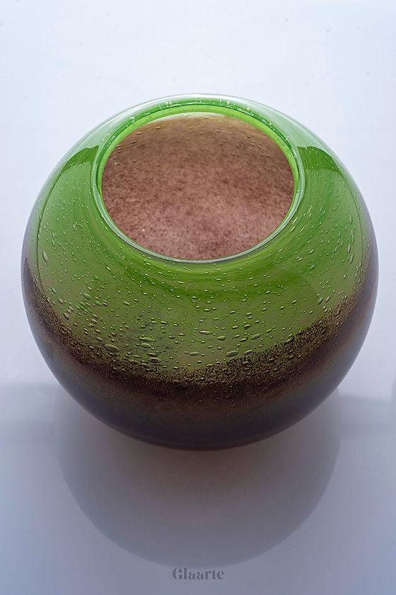 Szklany wazon dekoracyjny kula Sfera Verde - Glaarte