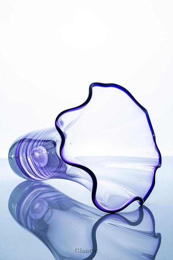 Kryształowy wysoki wazon dekoracyjny Silk Viola - Glaarte