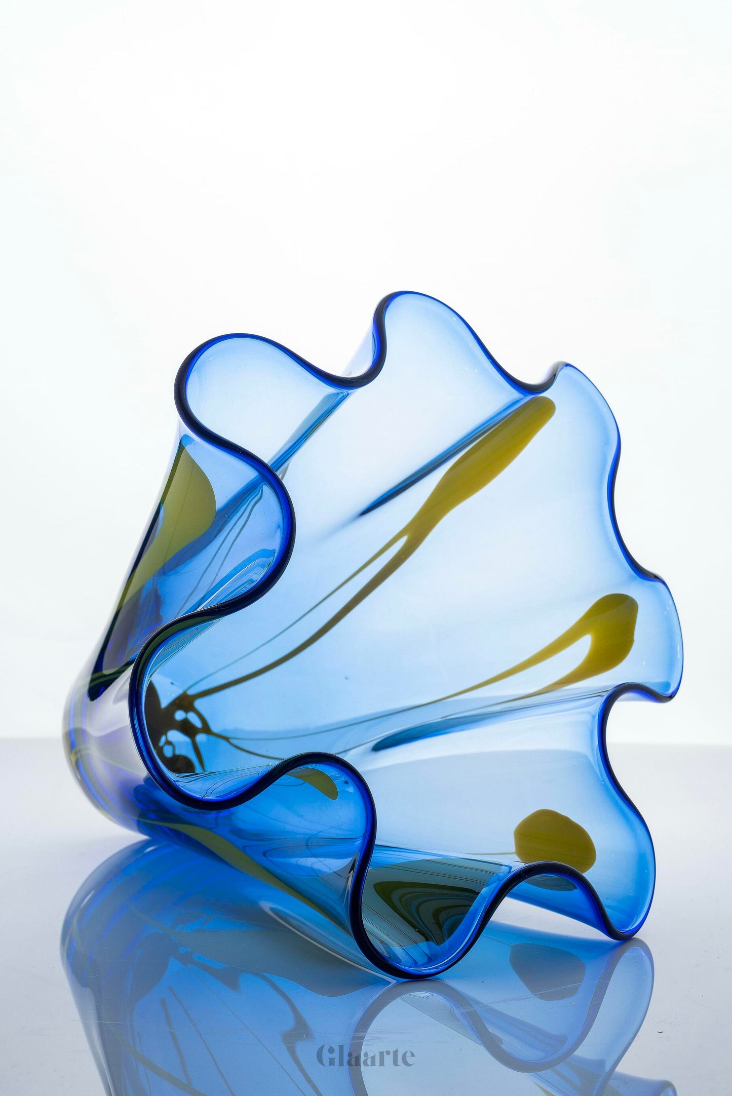 Kryształowy wysoki wazon dekoracyjny Cucuri Blue