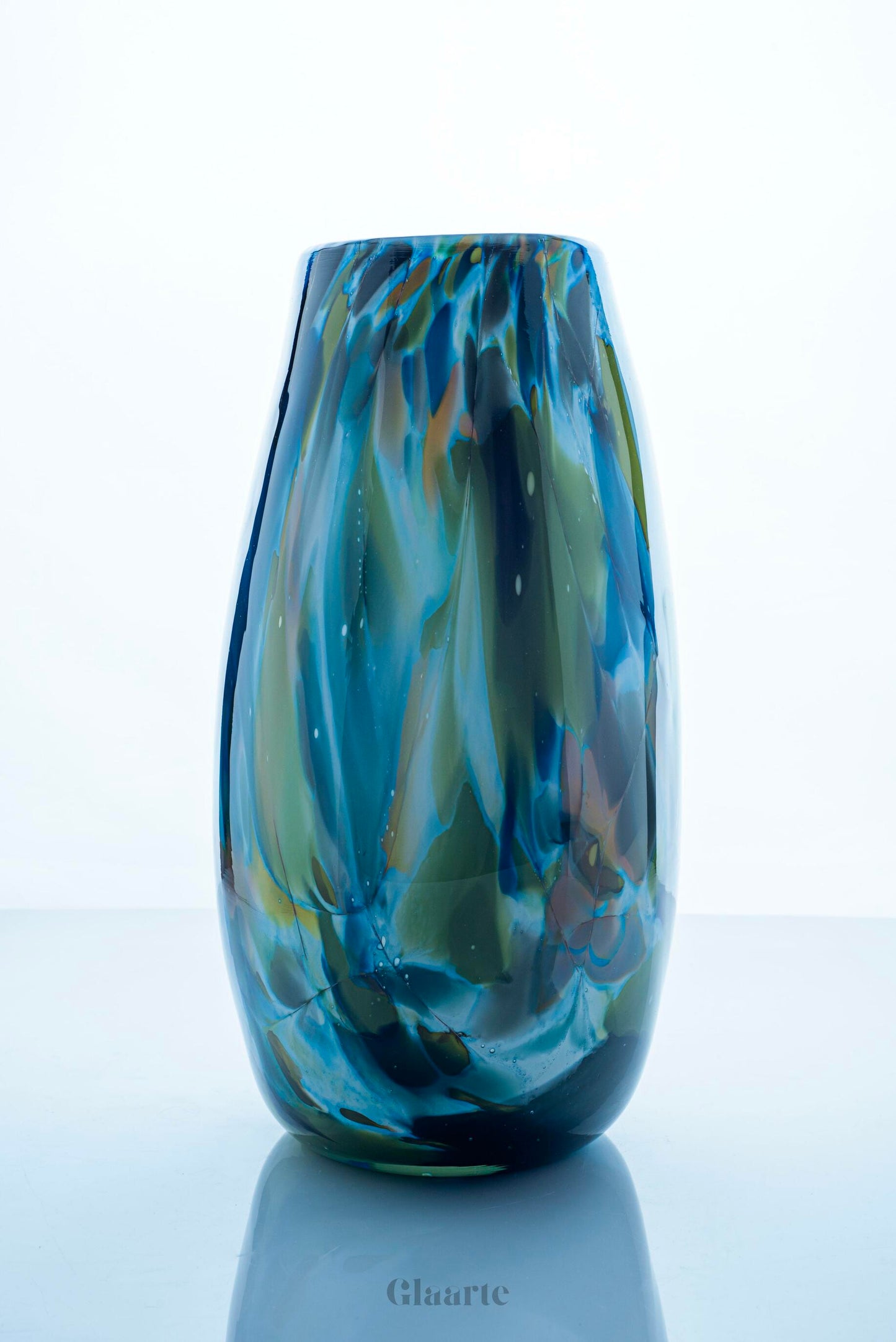 Szklany wysoki wazon dekoracyjny Kori