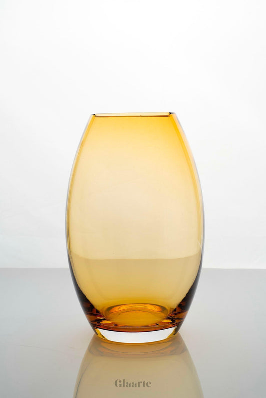 Szklany wazon dekoracyjny Abultado Amarillo - Glaarte