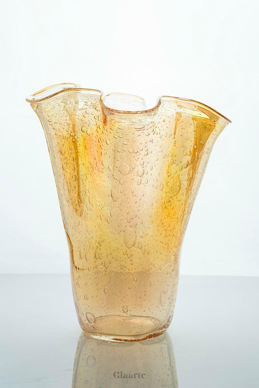 Szklany wysoki wazon dekoracyjny Shan - Glaarte