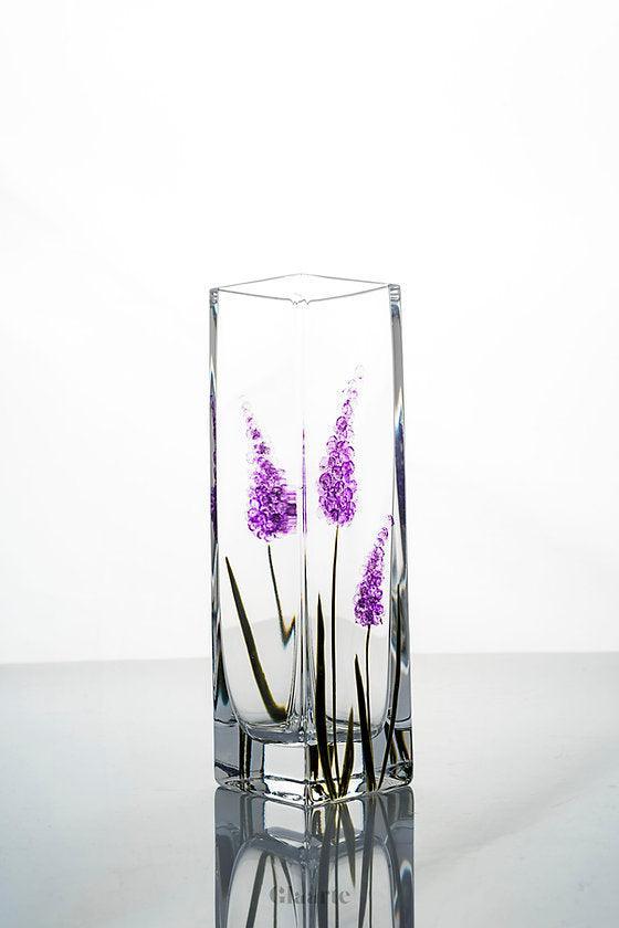 Szklany wazon dekoracyjny malowany Brezo Brezo Dos - Glaarte