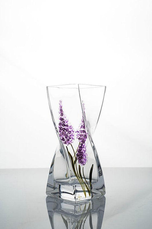 Szklany wazon dekoracyjny malowany Brezo - Glaarte