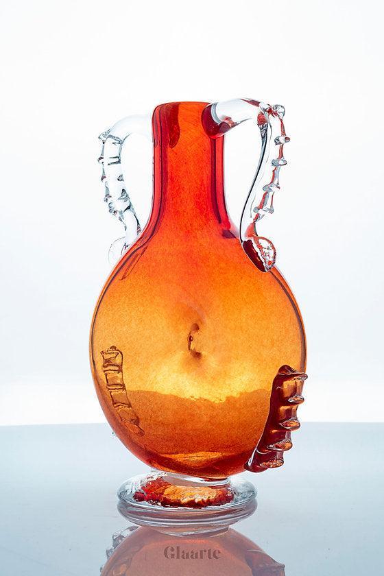 Szklany wazon dekoracyjny Czerwony Kogut - Glaarte