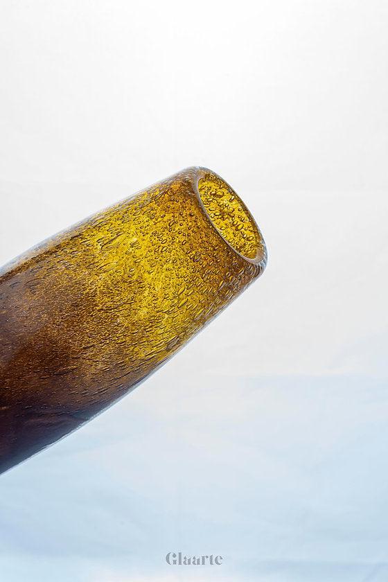 Szklany wazon dekoracyjny Huso Gold - Glaarte