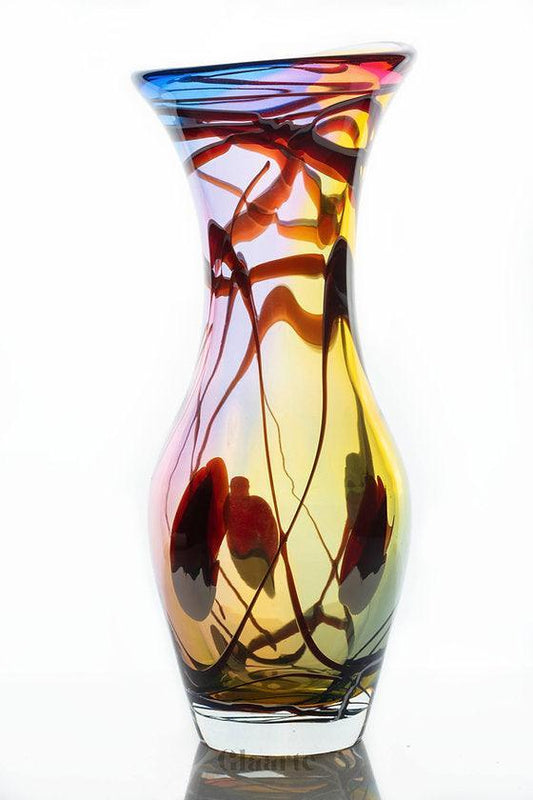 Kryształowy wazon dekoracyjny malowany Polana - Glaarte