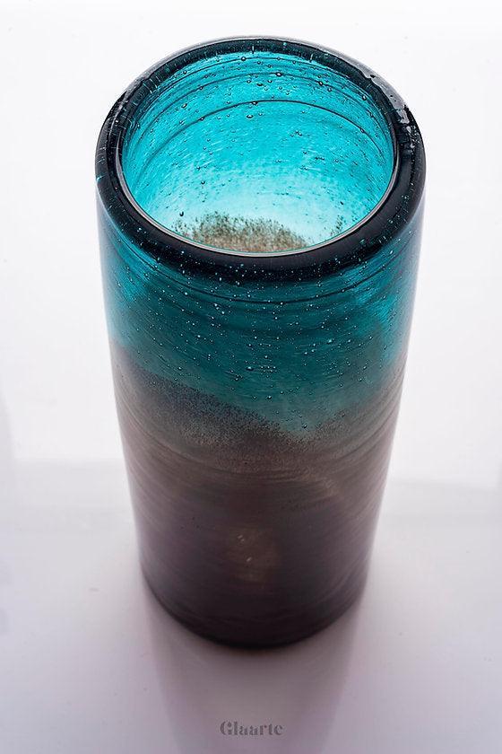 Szklany wazon dekoracyjny prosty Rodillo Blue - Glaarte