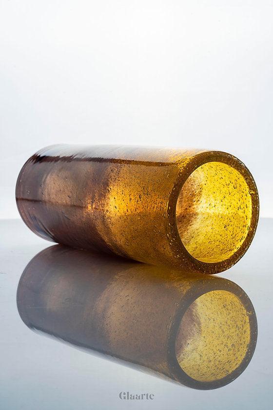 Szklany wazon dekoracyjny prosty Rodillo Gold - Glaarte