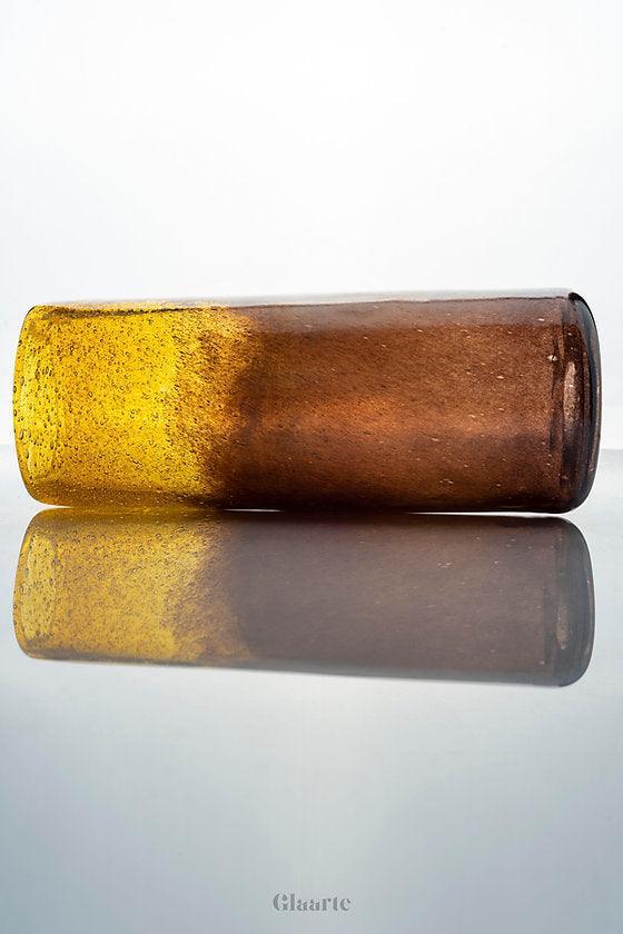 Szklany wazon dekoracyjny prosty Rodillo Gold - Glaarte
