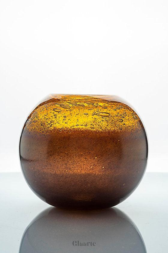 Szklany wazon dekoracyjny kula Sfera Gold - Glaarte