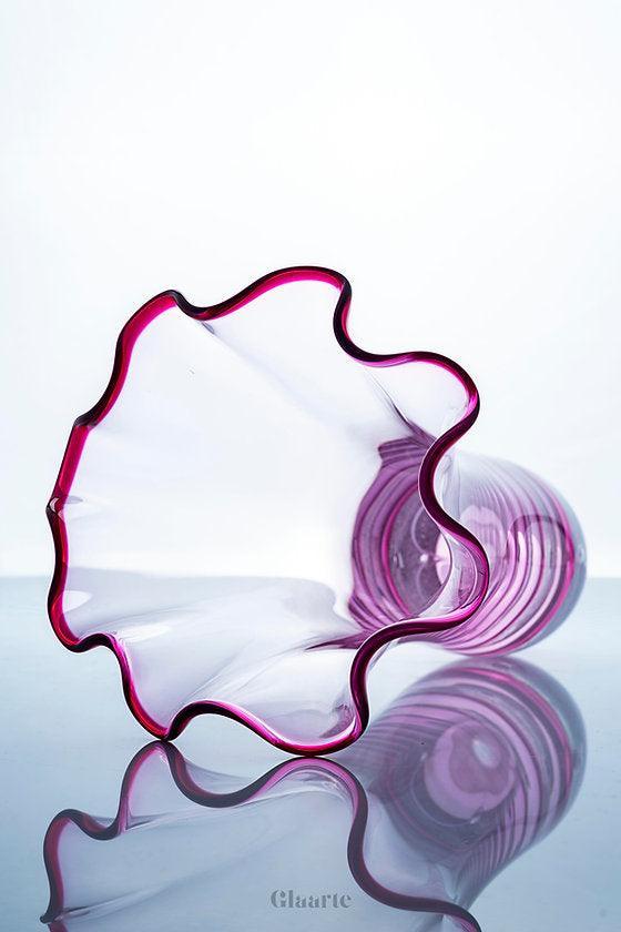 Kryształowy wysoki wazon dekoracyjny Silk Pink - Glaarte