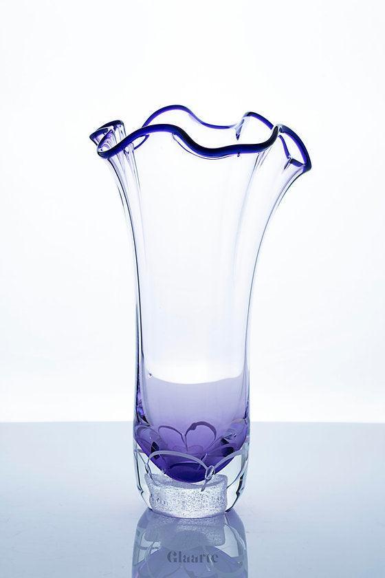 Kryształowy wysoki wazon dekoracyjny Silk Viola - Glaarte